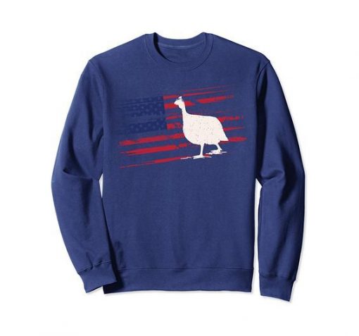 Guinea Fowl US American Flag Pearl hen 4th Of July USA Gift Sweatshirt RJ22