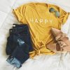 Happy Graphic Tee Summer tee t shirt RJ22