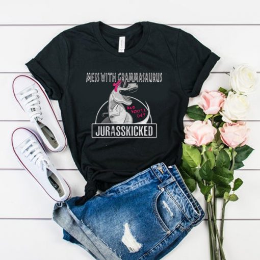 Mess with grammarsaurus and you’ll get Jurasskicked t shirt RJ22