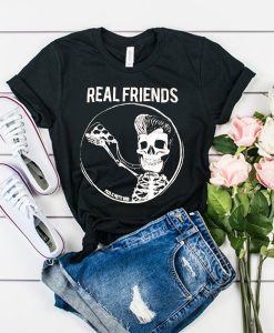 Real Friends Pizza Skeleton tshirt RJ22