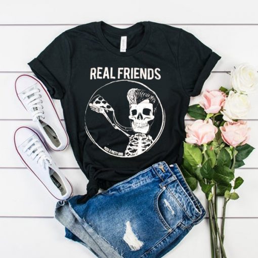 Real Friends Pizza Skeleton tshirt RJ22