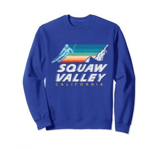 Squaw Valley Cali - USA Ski Resort 1980s Retro Sweatshirt RJ22