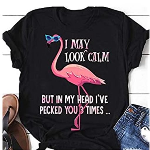 I May Look Calm Flamingo t shirt RJ22