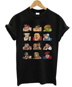 Street Fighter 2 Continue Faces t shirt RJ22