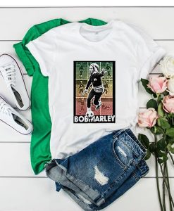 Bob Marley Playing Football Soccer t shirt RJ22