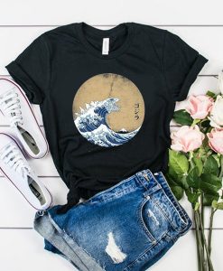 The great wave off Kanagawa Godzilla t shirt RJ22