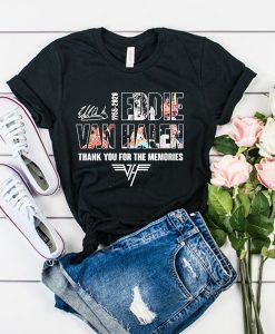 Eddie Van Halen thank you for the memories t shirt RJ22