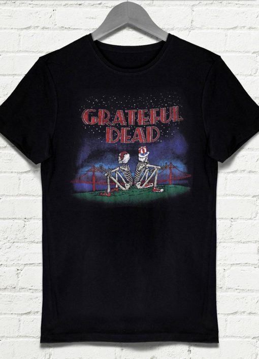 Grateful Dead Golden Gate San Francisco Skeleton t shirt RJ22