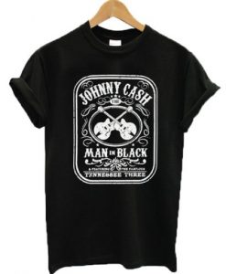 Johnny Cash The Man In Black Featuring The Fabulous Tennessee Three t shirt RJ22