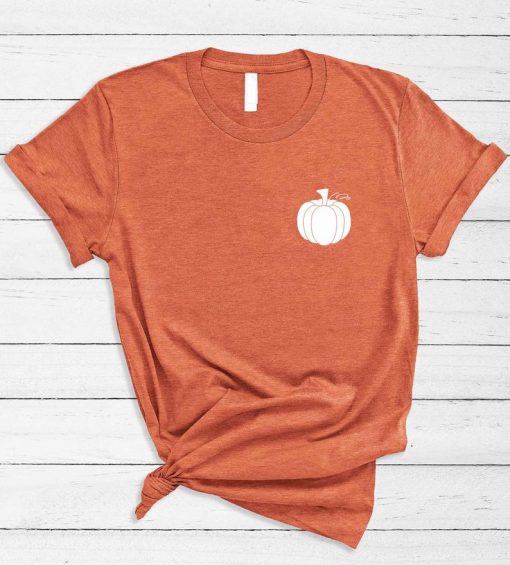 Pocket Pumpkin Fall Halloween Thanksgiving t shirt RJ22