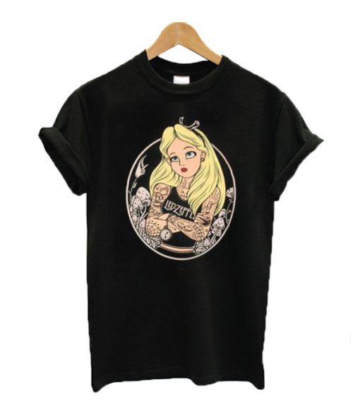 Alice in wonderland tattoo t shirt RJ22