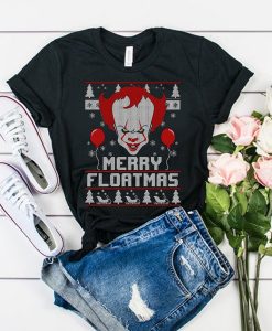 Merry Floatmas Pennywise The Clown It Ugly Christmas t shirt RJ22