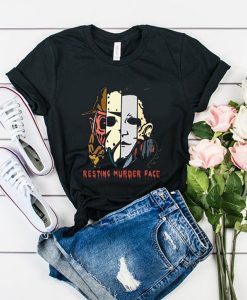 Resting murder face horror movie characters t shirt RJ22