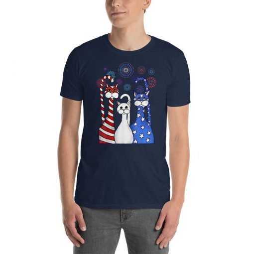 4th Of July Cat Red White Blue Cats t shirt RJ22