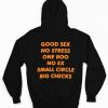 Good Sex No Stress One Boo No Ex Small Circle Big Checks Hoodie Back RJ22