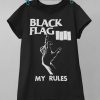 Black Flag My Rules Band t shirt RJ22