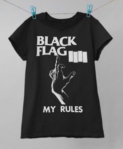 Black Flag My Rules Band t shirt RJ22