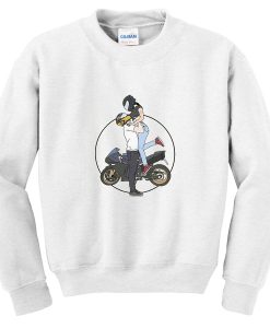 couple with motorcycle sweatshirt RJ22