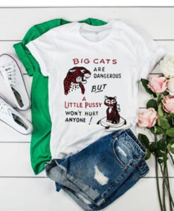 Big cats are dangerous but little pussy won't hurt anyone t shirt RJ22