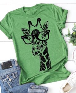 Giraffe Print Graphic Short Sleeve t shirt RJ22