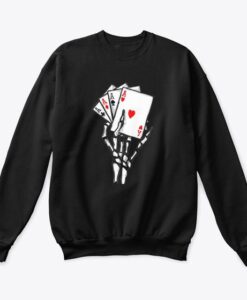 Skeleton hand holding four AS sweatshirt RJ22