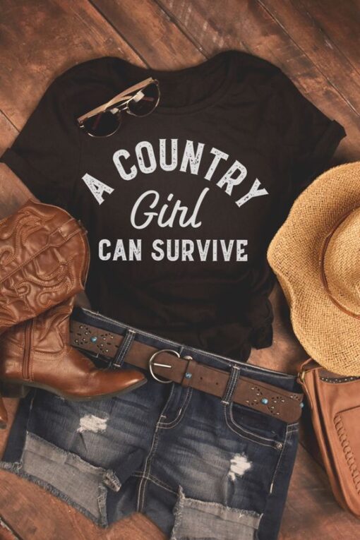 a country girl can survive t shirt RJ22