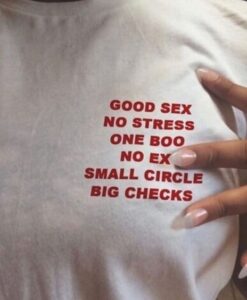 Good Sex No Stress One Boo No Ex Small Circle Big Checks t shirt RJ22