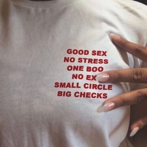 Good Sex No Stress One Boo No Ex Small Circle Big Checks t shirt RJ22