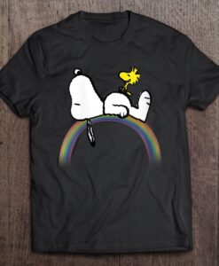 Peanuts Snoopy Woodstock Rainbow t-shirt RJ22