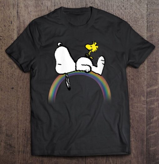 Peanuts Snoopy Woodstock Rainbow t-shirt RJ22