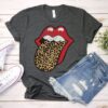 Red Lips Leopard Print Tongue t shirt RJ22