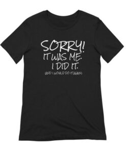 Sorry It was Me I did it and I Would Do it Again t shirt RJ22