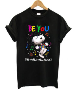 Snoopy Be You The World Will Adjust Happy Autism Awareness Day t shirt RJ22