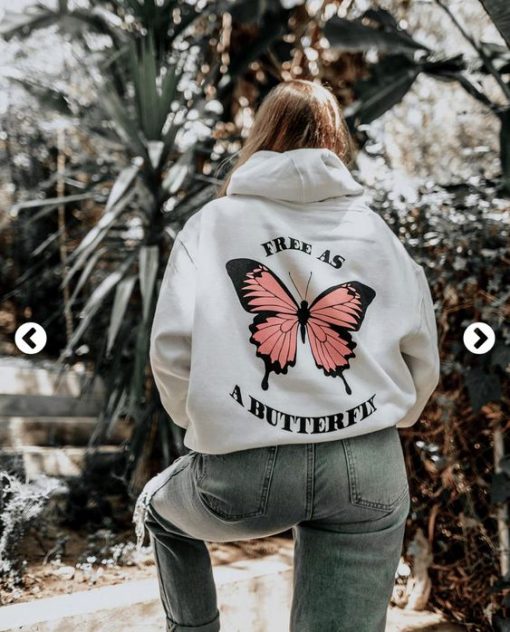 Free as a butterfly hoodie RJ22
