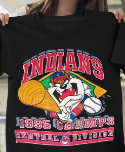 Vintage 90's Taz Cleveland Indians 1995 Champs MLB t shirt RJ22