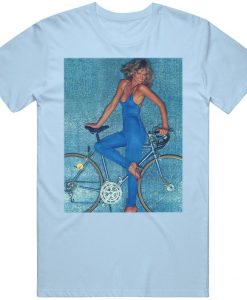 Farrah Fawcett American Actress Fashion Model Cool Bike t shirt