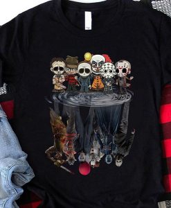 Halloween Chibi Horror Friends Michael Myers, Jason Voorhees, Freddy Krueger, Stephen King's IT, Leatherface , Pinhead t shirt