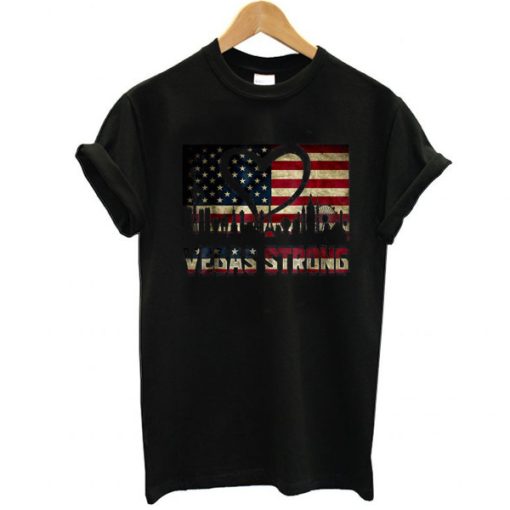 Vegas Strong American Heart Flag t shirt