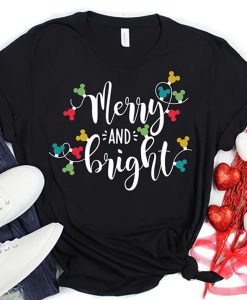 Disney Christmas Light Shirt, Merry And Bright t shirt, Christmas Holiday Shirt