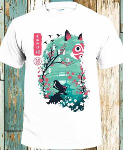 Japanese Flower t shirt, Woodblock Art Hiroshige Sakura Cherry Blossoms Japan Kanji Calligraphy T-Shirt