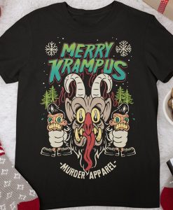 Merry Krampus Retro Neon t shirt