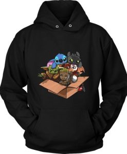 Cute Kawaii Yoda Groot Stitch Toothless Mogwai hoodie