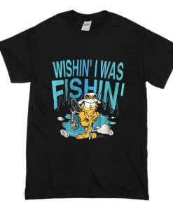 Wishin’ I Was Fishin’ Vintage 70s Garfield Fishing t shirt