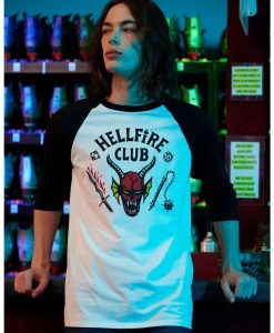 Stranger Things Hellfire Club Raglan t shirt