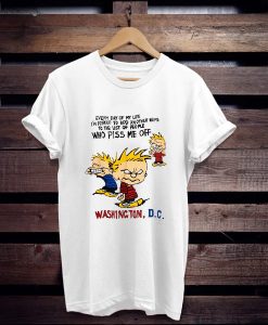 Calvin & Hobbes Vintage Angry Politics Washington DC t shirt