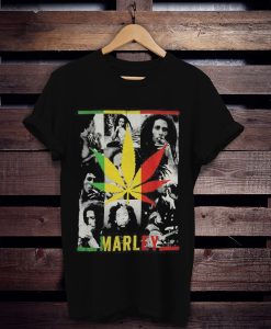 Smoking Leaf Collage t shirt