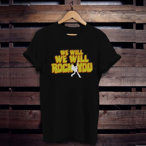 We Will Rock You Retro 80s Pop Culture Typography t shirt