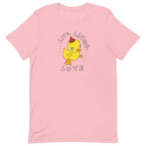 Live Laugh Love Funny Duck Strawberry Hat t shirt