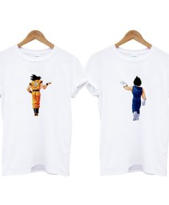 goku and vegeta dragon ball couple t shirt