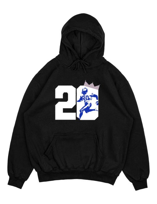 Marshall Mathers Wearing Barry Sanders 20 Hoodie